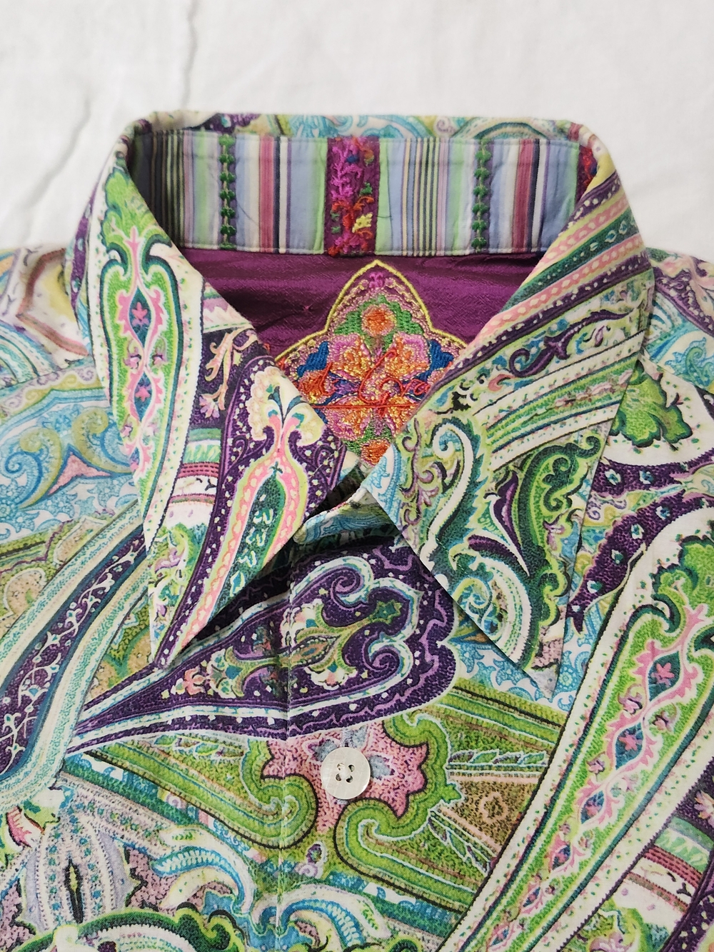 Robert Graham "Hudson" Paisley Button-Down Shirt Men's Size Large - Picture 4 of 13